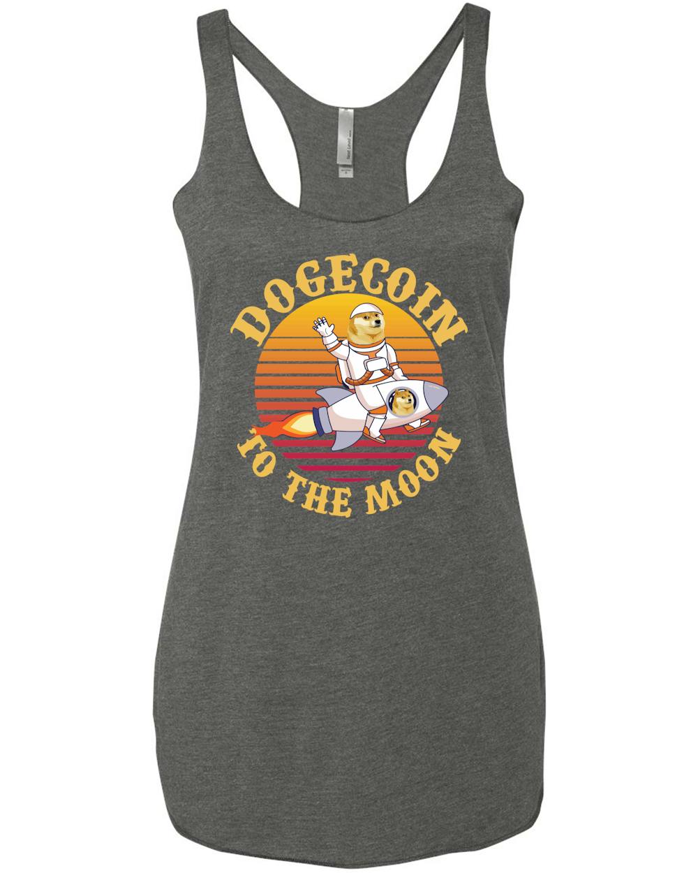 Dogecoin To The Moon Dogecoin Doge HODL To The Moon Crypto Meme Racer Tank Top